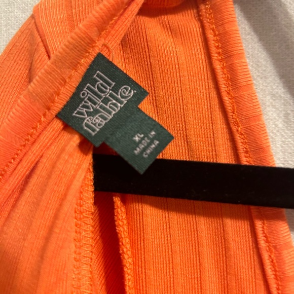 Wild Fable Women's XL Short Sleeve Lace-Up Back Fitted Romper orange NWOT - Picture 7 of 8